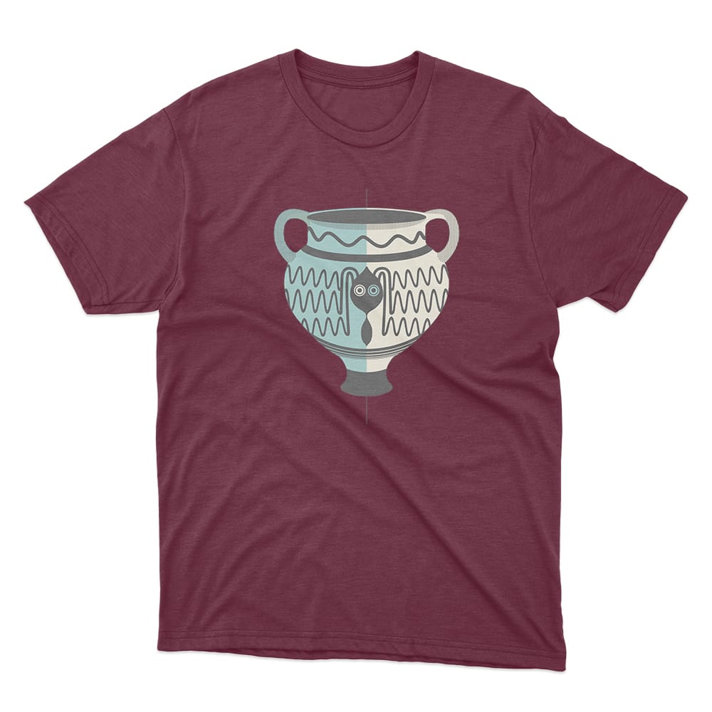 Aegean octopus / 1630-1150 BC burgundy t-shirt