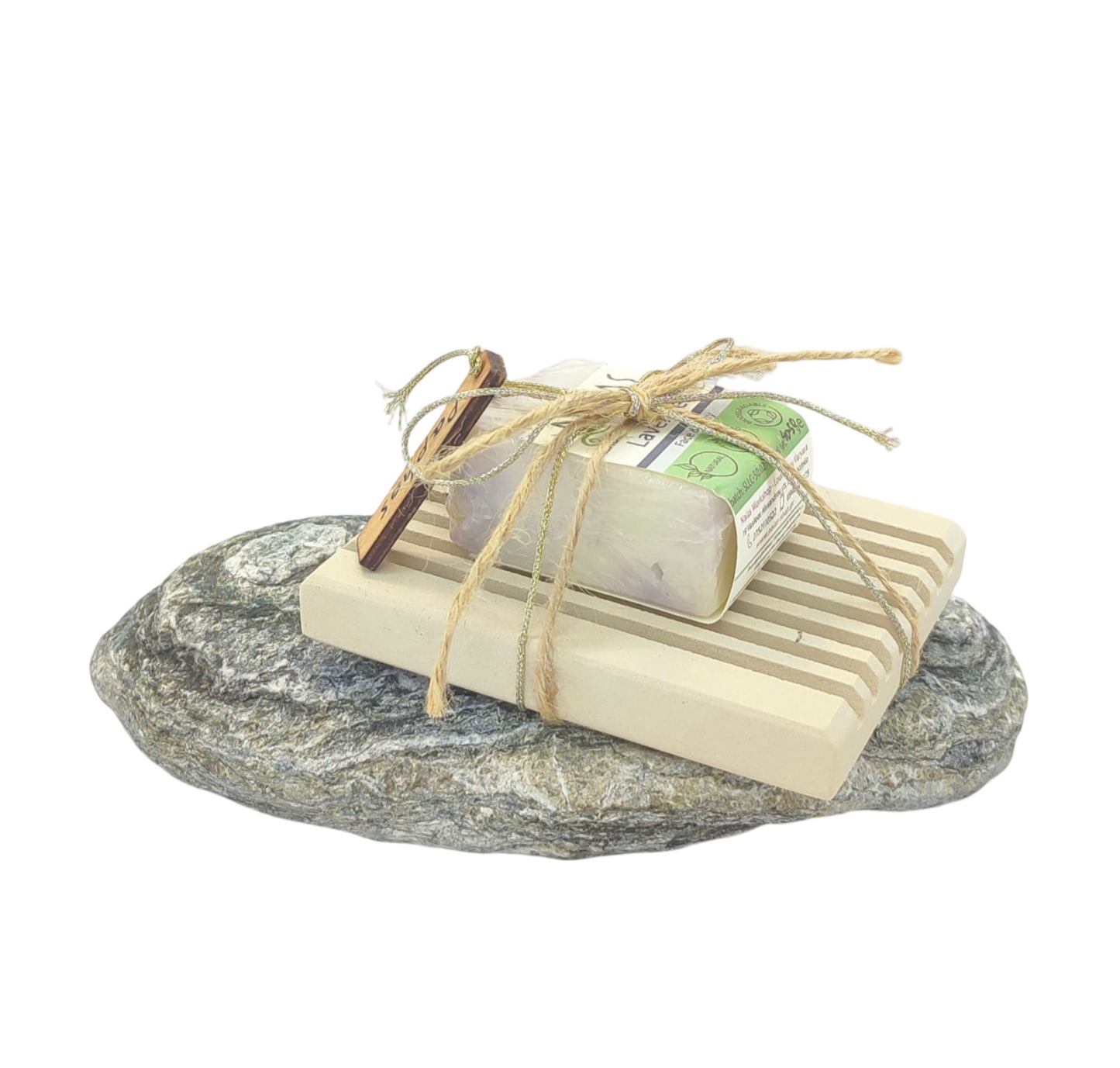 Handmade soap on a stone base